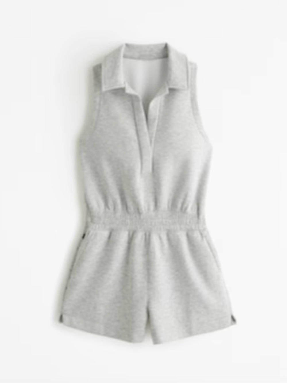 Abercrombie & Fitch Light Gray Sleeveless Polo Romper YPB neoknit size M